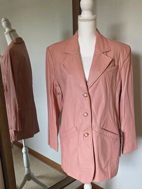 Braefair Pink Leather Blazer Vintage